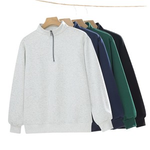 Giacca da Lavoro Monocolore con Zip <span class=keywords><strong>Senza</strong></span> <span class=keywords><strong>Cappuccio</strong></span>, Colletto Alto, Resistente, Autunnale, Abbigliamento Uomo, Felpa Sportiva Nera - Product Image 6