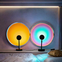 Lampe de projection coucher de soleil, lumière d'ambiance arc-en-ciel, veilleuse LED avec télécommande, décoration murale en métal pour Noël