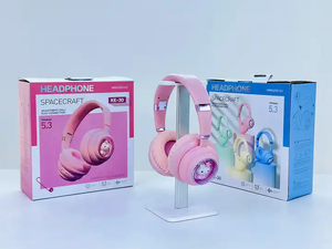 2023hot bán HelloKitty không dây Luminous Over-Ear Headphone PC trò chơi headphone đầy màu sắc hơi thở ánh sáng headphone - Product Image 2