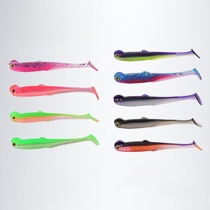 Señuelo de Pesca de Gusano de Dos Tonos, Realista, con Cola en Forma de T, 6 cm, 1.3 g, Venta al por Mayor de Fábrica - Product Image 2