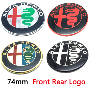 Pour AlfaRomeo 147 156 159 74mm <span class=keywords><strong>Emblème</strong></span> de capot avant de voiture, autocollant de calandre, badge de coffre arrière, décalcomanie, accessoires de style automobile - Product Image 1