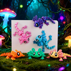 Vashine Salamandre géante imprimée en 3D en PLA, avec aimant de réfrigérateur, jouet animal flexible en cristal amusant pour enfants - Product Image 1