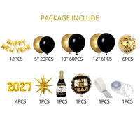 Ensemble de ballons noir et or pour le Nouvel An 2027, best-seller, décorations de fête pour le Nouvel An