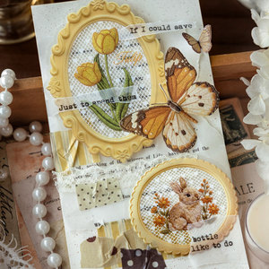 10 autocollants par paquet, série de cadres en dentelle, dentelle vintage, autocollants décoratifs pour journalisation DIY - Product Image 4