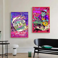 Affiches et impressions modernes sur toile, style graffiti, thème monnaie et dollar, populaires dans le street art, peinture à l'huile sur porcelaine, décoration murale pour la maison