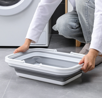 Nouvelle corbeille de rangement pliable moderne en plastique PP, forme rectangulaire, multifonctionnelle pour salle de bain, jouets et articles divers