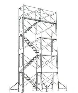 天津石盛可折叠脚手架塔身镀锌漆钢移动门式梯式脚手架塔