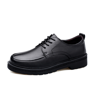 Mocassins <span class=keywords><strong>Derby</strong></span> Oxford pour femmes, en cuir de vachette véritable, à coupe basse, style uniforme, pour affaires, avec semelle épaisse compensée et rehaussante - Product Image 1