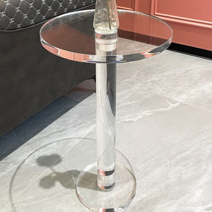 Italian light luxury <b>coffee</b> <b>table</b>, home living room, simple transparent dining <b>table</b>, balcony, <b>small</b> circular <b>table</b> - Product Image 4