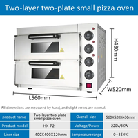 Four à Pizza Professionnel Double Étage à Sole en Pierre, Four à Pizza Électrique de Comptoir