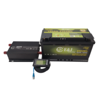 Kit Tenaga Surya EJ Off-Grid 12V 180Ah H8 Semi-solid State LiFePO4 60A DCDC MPPT Charger & Monitor LCD 6000 Siklus -20C hingga +60C