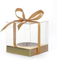Boîte à gâteau transparente de haute qualité avec couvercle, emballage personnalisé pour mariage, anniversaire, boulangerie, boîtes à gâteau transparentes