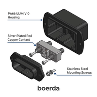 Connecteur de batterie à montage sur panneau 50A 120A 175A, prise en cuivre plaqué argent 600V, mâle/femelle, IP54 CE pour système d'alimentation solaire ESS