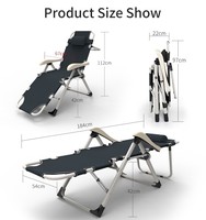 Chaise de camping pliante en métal avec fonction massage et coussin, idéale pour l'extérieur et la terrasse – Vente en gros