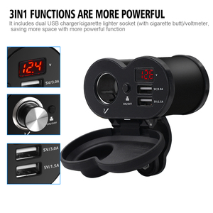 Caricatore rapido QC con 3.0 voltmetro e schermo in lega di alluminio accendisigari - Product Image 4