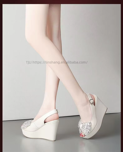 Women Summer Wedge <b>Sandals</b> New Rhinestone Platform Elegant Thick Sole Bow Roman <b>Sandals</b> - Product Image 6