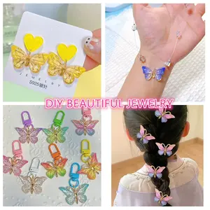 Abalorio de Resina con Forma de Mariposa en Degradado de Color, 25x32MM, Patrón Personalizado para Hacer Joyería DIY, Collar, Pendientes, Llavero, Pinza para el Cabello - Product Image 6