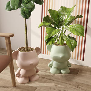 Logo personnalisé mignon dessin animé ours chutes pots de fleurs plante verte fleur artificielle maison intérieur <span class=keywords><strong>balcon</strong></span> décor pot de fleur - Product Image 5