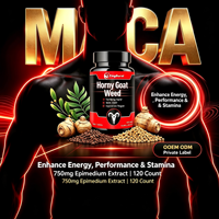 Comprimés de Maca et d'Extrait d'Épimède (Horny Goat Weed) 750mg, Soutien à la Vitalité Masculine, 120 Comprimés, OEM ODM Marque Privée