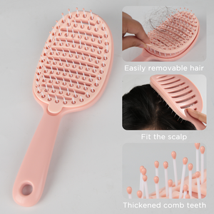 Cepillo Desenredante con Logotipo Personalizado, Autolimpieza Rápida con un Clic, Peine Curvo Ventilado <span class=keywords><strong>para</strong></span> Masaje, <span class=keywords><strong>para</strong></span> Peinar Cabello Rizado Húmedo y Seco - Product Image 5