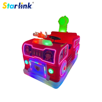 Voiture tamponneuse électrique pour enfants sur le thème des camions de pompiers avec lumières LED et musique pour usage commercial dans les parcs d'attractions et les plazas