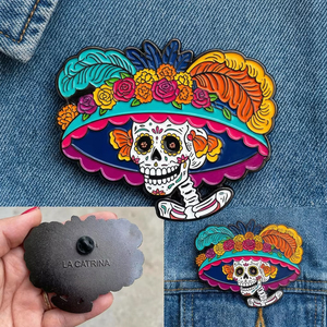 Pin <span class=keywords><strong>de</strong></span> esmalte duro personalizado <span class=keywords><strong>de</strong></span> lujo, colorido y vintage, con diseño <span class=keywords><strong>de</strong></span> calavera <span class=keywords><strong>de</strong></span> azúcar con guitarra <span class=keywords><strong>de</strong></span> dibujos animados, para el Día <span class=keywords><strong>de</strong></span> los Muertos, ideal para regalos <span class=keywords><strong>de</strong></span> recuerdo al por mayor. - Product Image 2