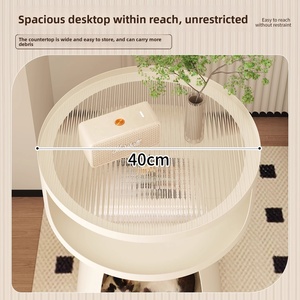 Sofá Cama para Gatos de Diseño Compartido Entre Humanos y Mascotas, Ecológico, Estilo Crema, Mesa Auxiliar Multifuncional, Salón para Mascotas para Razas Pequeñas - Product Image 3