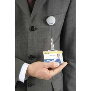 DURABLE - 8225-23 CHROME yo-yo escargot avec sangle à bouton pression, argent (multi-pack) - EAN 4005546802848 BADGES - Product Image 2