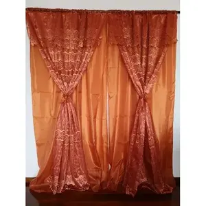 Rideaux en dentelle 2,50 m de large 2 m de haut à motif floral en polyester pour la décoration intérieure - Product Image 4