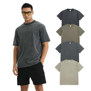 280GSM alta calidad en blanco gota hombro pesado de gran tamaño hombres básico peso pesado 100% algodón camiseta - Product Image 1