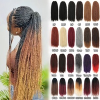 Extensiones de Cabello Sintético Trenzado Marley Cubano Popular, 18 y 24 Pulgadas, Color Rubio Degradado, Rizado y Encrespado