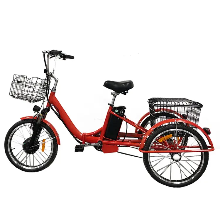 Driewieler Elektronische Cyclus Volwassen 250W Elektrische Fiets 48V Trike 3 Wielers Bike Scooter Ebike Lithium Batterij Elektrische Driewieler