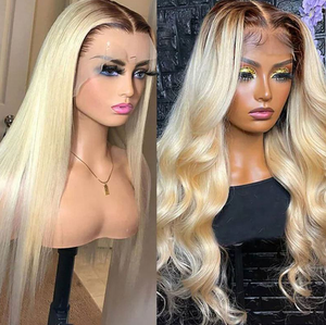 Brazil tóc Trinh Nữ Tóc Giả 12 inch ngắn tóc vàng 613 Nâu rễ HD ren phía trước tóc con người phía trước Tóc Giả đôi rút tay gắn - Product Image 3