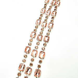 Adorno de tela con pedrería doble de 8 mm redonda y rectangular de 13x18 mm, base chapada eléctricamente, para costura artesanal, para vestidos de <span class=keywords><strong>boda</strong></span> y fiesta de graduación - Product Image 4