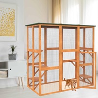 Maison multicouche de luxe étanche pour animaux de compagnie, chenil en bois pour chats et villas, cage d'intérieur