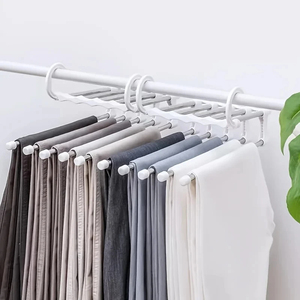 Porte-vêtements multifonctionnel pliable, support de rangement pour pantalons, organisateur de vêtements, gain de place pour placard et chambre - Product Image 5