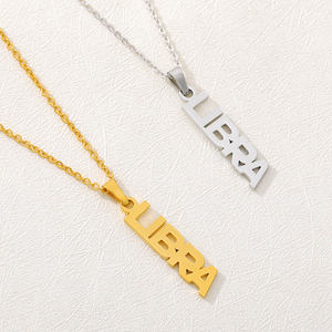 Custom Name Personalized Stainless Steel 18K Gold Plated <strong>Vertical</strong> Necklace Trendy Link <strong>Chain</strong> for Anniversary Occasions - Product Image 2