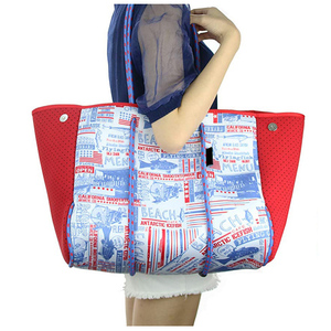Mode chine rayure toile néoprène léger <span class=keywords><strong>Carven</strong></span> sac personnalisé impérial sacs à main pour femmes/dame/filles - Product Image 3