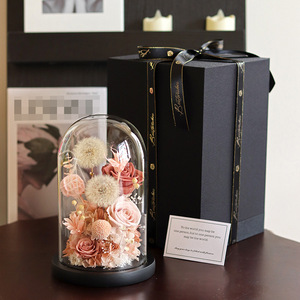 Caja de Regalo con Rosa Preservada y Cúpula de Cristal, Adorno de Flor Artificial, Regalo de San Valentín o Cumpleaños - Product Image 4