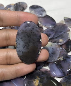 Cabochons d'améthyste dendritique naturelle, lisses, à dos plat, pierres précieuses bleues, pour la fabrication de bijoux, en vrac, haute qualité - Product Image 4