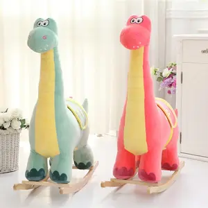 Çocuklar hediye promosyon dolması hayvan dinozor peluş Rocker oyuncaklar özel oyuncak araba sallanan at ahşap