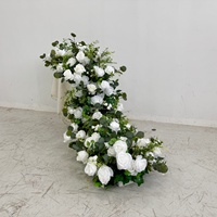 Guirlandes de fleurs artificielles de haute qualité en gros pour allées de mariage, décorations de scène, verdure blanche, chemin de table cascade