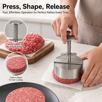 Moule à hamburgers réglable antiadhésif pour barbecue, presse à hamburgers en acier inoxydable 201 pour la cuisine