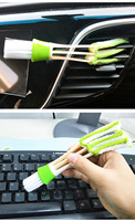 Brosse de nettoyage pour grille d'aération de voiture, manchon en microfibre, brosse à poils doux pour le nettoyage des fentes et l'élimination de la poussière des sorties d'air de voiture