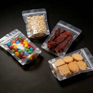 ถุงซิปล็อคใสแบบตั้งได้ พิมพ์กราเวียร์ สำหรับบรรจุภัณฑ์ชาและอาหาร วัสดุ PET/PE ขายส่ง - Product Image 1