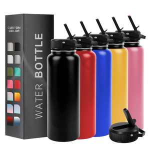 500ml//750ml/1000ml Cheap Promotional Black New Car Nice Wide Mouth Vacuum <b>Pink</b> Stainless Steel Water <b>Bottle</b> With Straw Lid - Product Image 5