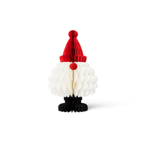 Lot de 2 décorations de Noël et du Nouvel An en papier nid d'abeille, figurines de Père Noël et de gnome pliables 3D écologiques pour la maison, la table et les boutiques