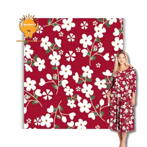 Meidebao bán buôn bán hàng của mềm Floral Breathable in ấn kỹ thuật số đa-màu tùy chỉnh váy vải