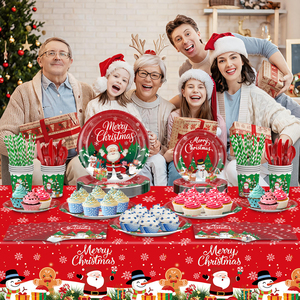 Lot de fournitures de fête de Noël personnalisées en gros : Assiettes, gobelets, <span class=keywords><strong>serviettes</strong></span>, ballons et décorations en forme de bonhomme de neige pour événements festifs - Product Image 4