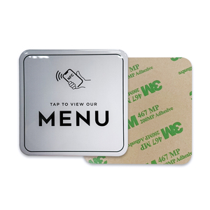 Autocollant de menu de restaurant intelligent en époxy, 100*100mm, carré, cartes de menu NFC - Product Image 1